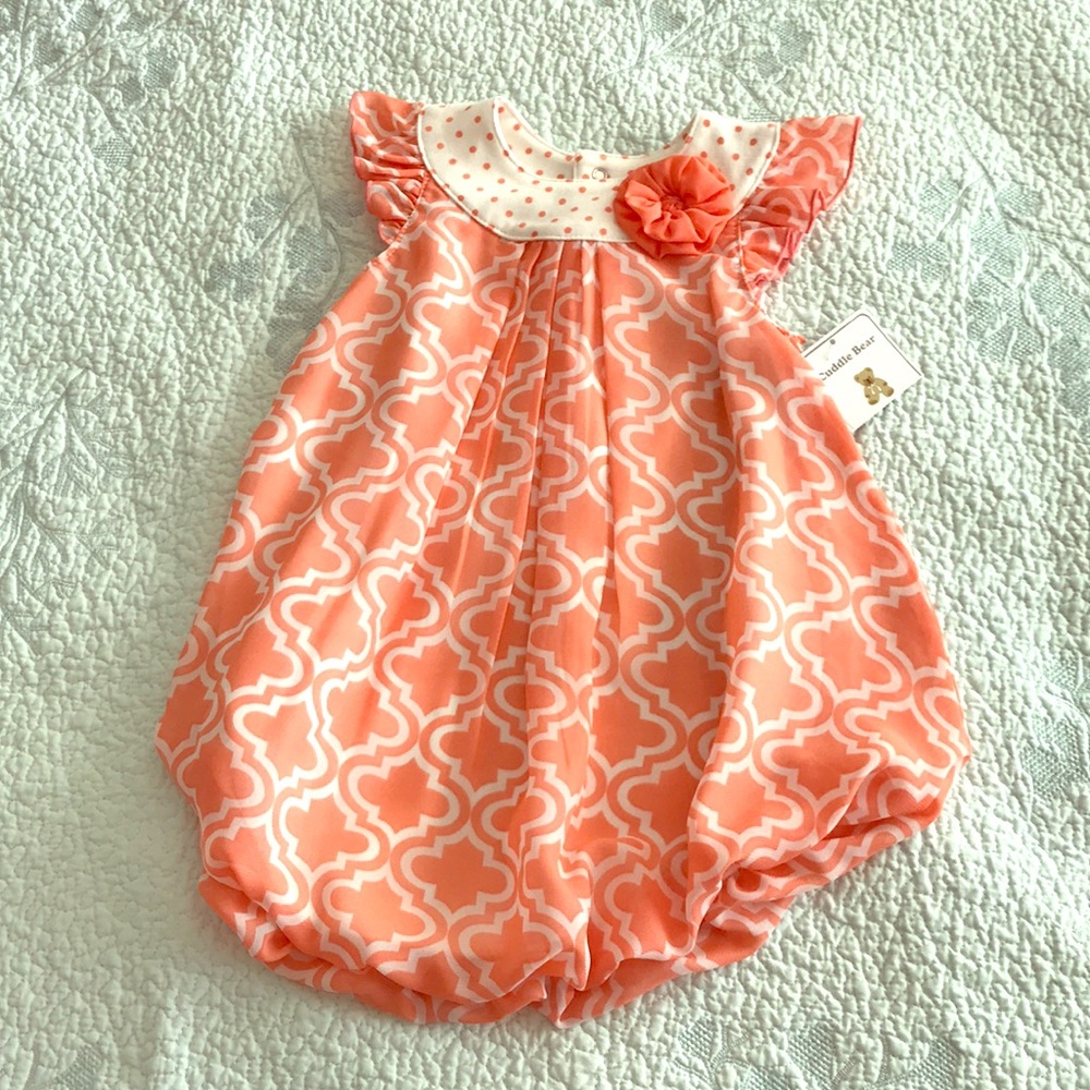 Coral baby dress